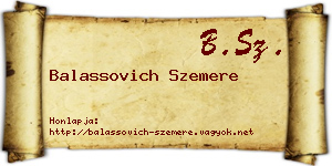 Balassovich Szemere névjegykártya